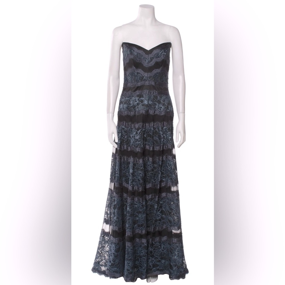 Tadashi Shoji Strapless Dress with Elegant Lace Detailing
